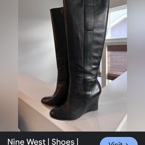 Nine West Black Wedge Boots
